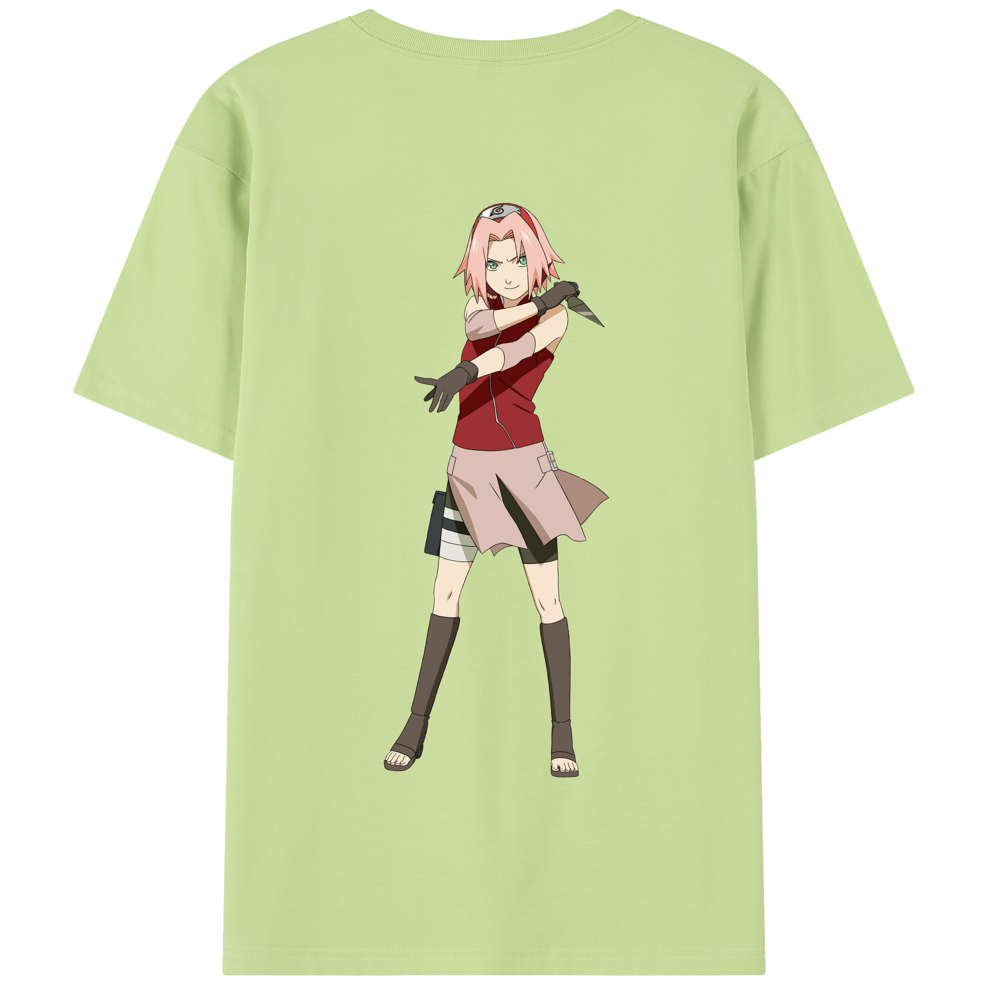 （画像用） NARUTO -ナルト- 春野サクラ Haruno Sakura 綿100％半袖Tシャツ（背面プリント）